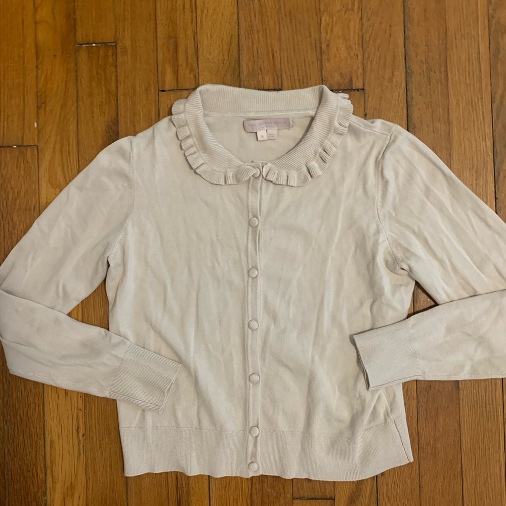 Gal Meets Glam size small NWOT collared sweater taupe